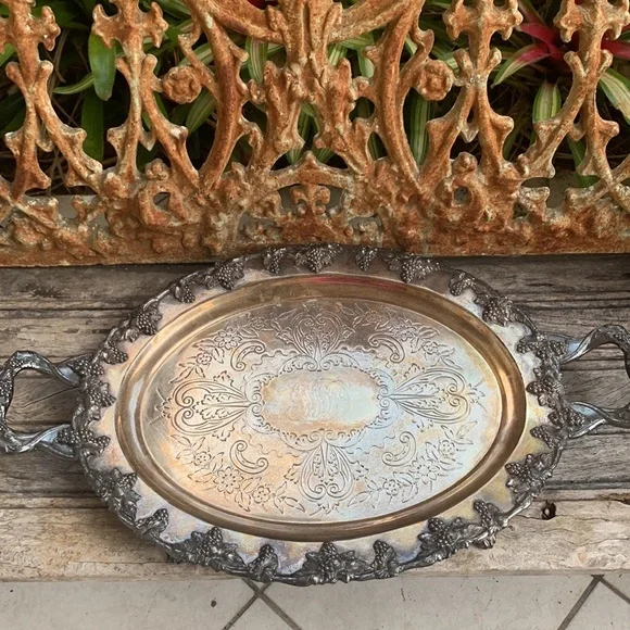 Vintage Serving Tray With Handles - Picture 14 of 14